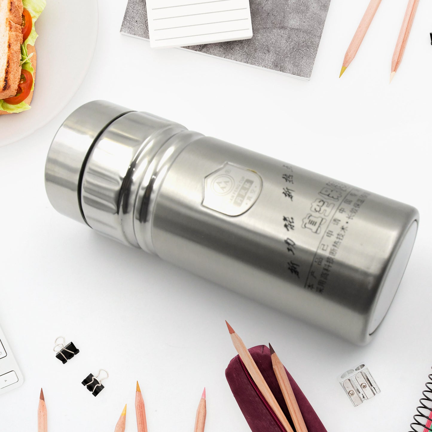 12522 Vacuum Insulated Stainless Steel Flask Water Bottle Cup Water Beverage Travel Bottle Leak Proof Rust Proof Cold Hot Leak Proof Office Bottle Gym Home Kitchen Hiking Trekking (1 Pc)