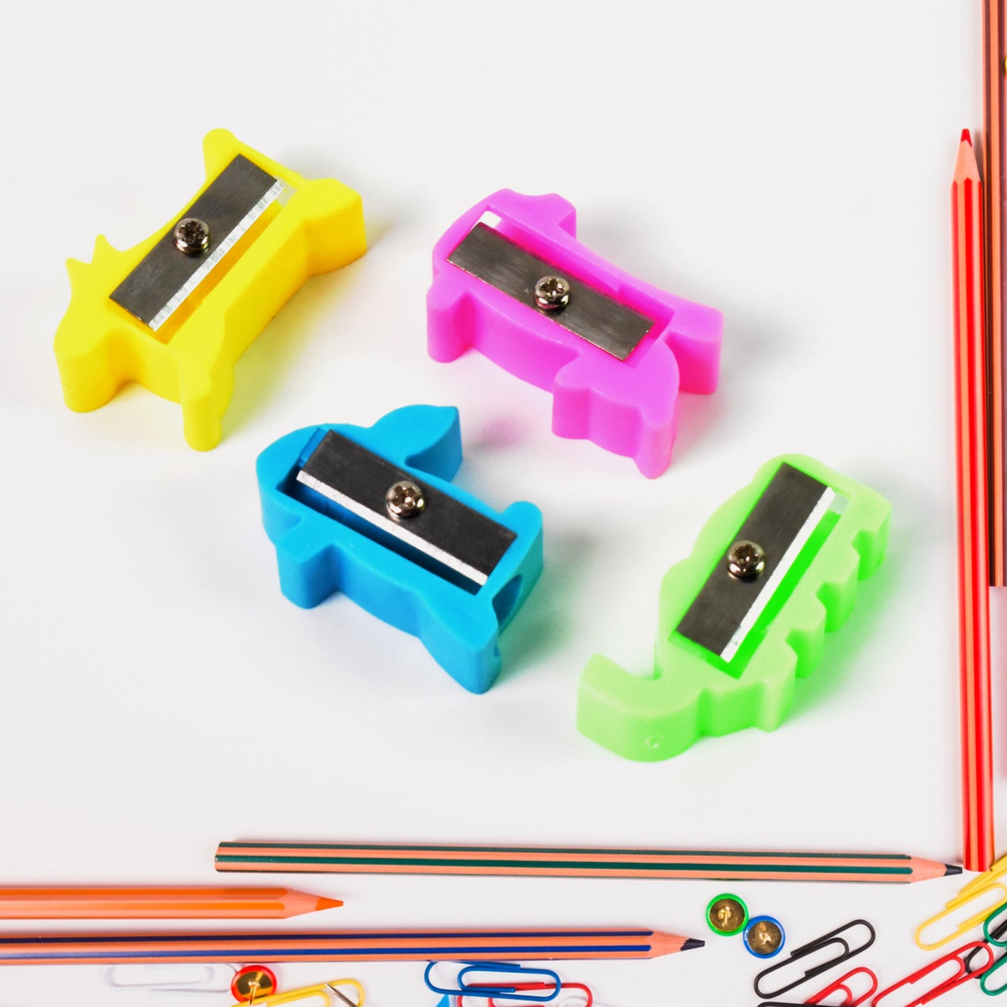 Plastic Small Cute Pencil Sharpener (1 Pc Mix Design Color)