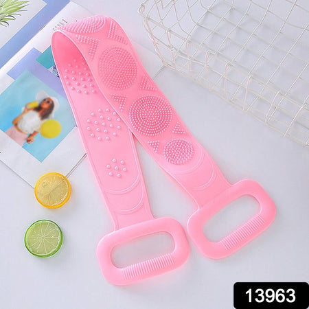 Silicone Body Back Scrubber Double Side Bathing Brush For Skin Deep Cleaning Massage Dead Skin Removal (101 Gm Medium Size 1pc)