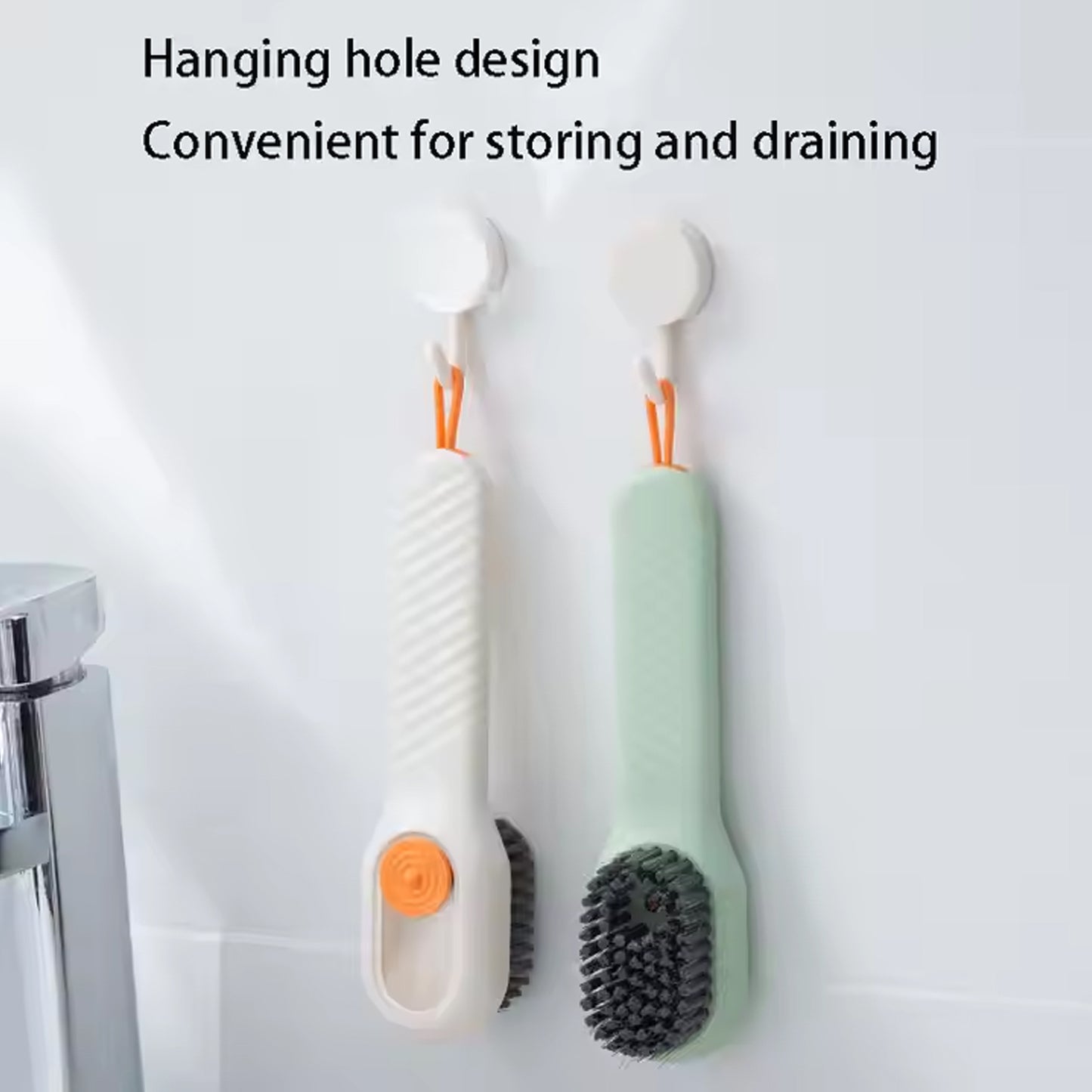 Multifunctional Scrubbing Brush With Liquid Soap Dispenser (2 Pc Set)