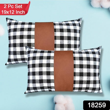 Pillow Covers Leather Cotton Cushion Covers (19 12 Inch 1 Pair 2 Pc)