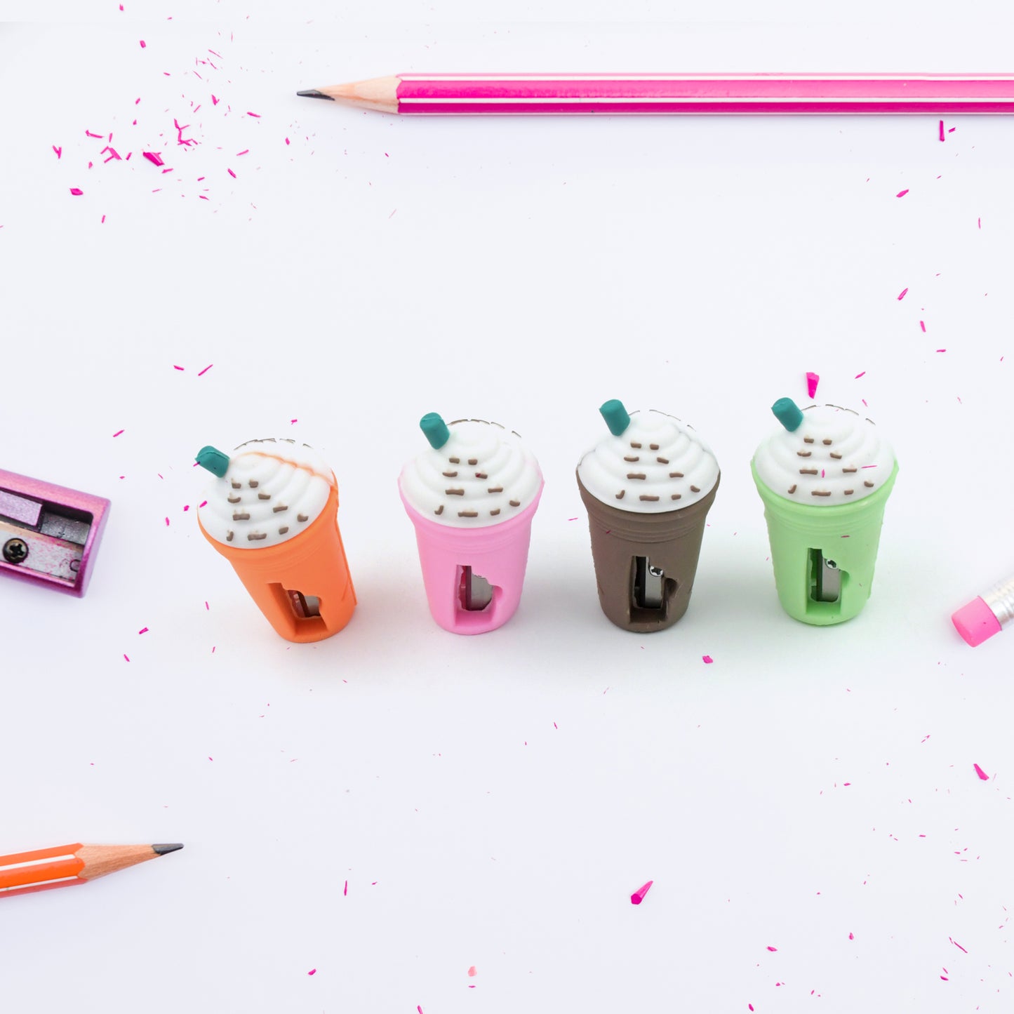 8832 Cute Coffee Or Ice Cream Shape Sharpner Like Rotary Manual Pencil Sharpener For Kids Ice Cream Style Office School Supplies Back To School Gift For Studentskids Educational Stationary Kit Bday Return Gift (24 Pcs Set)