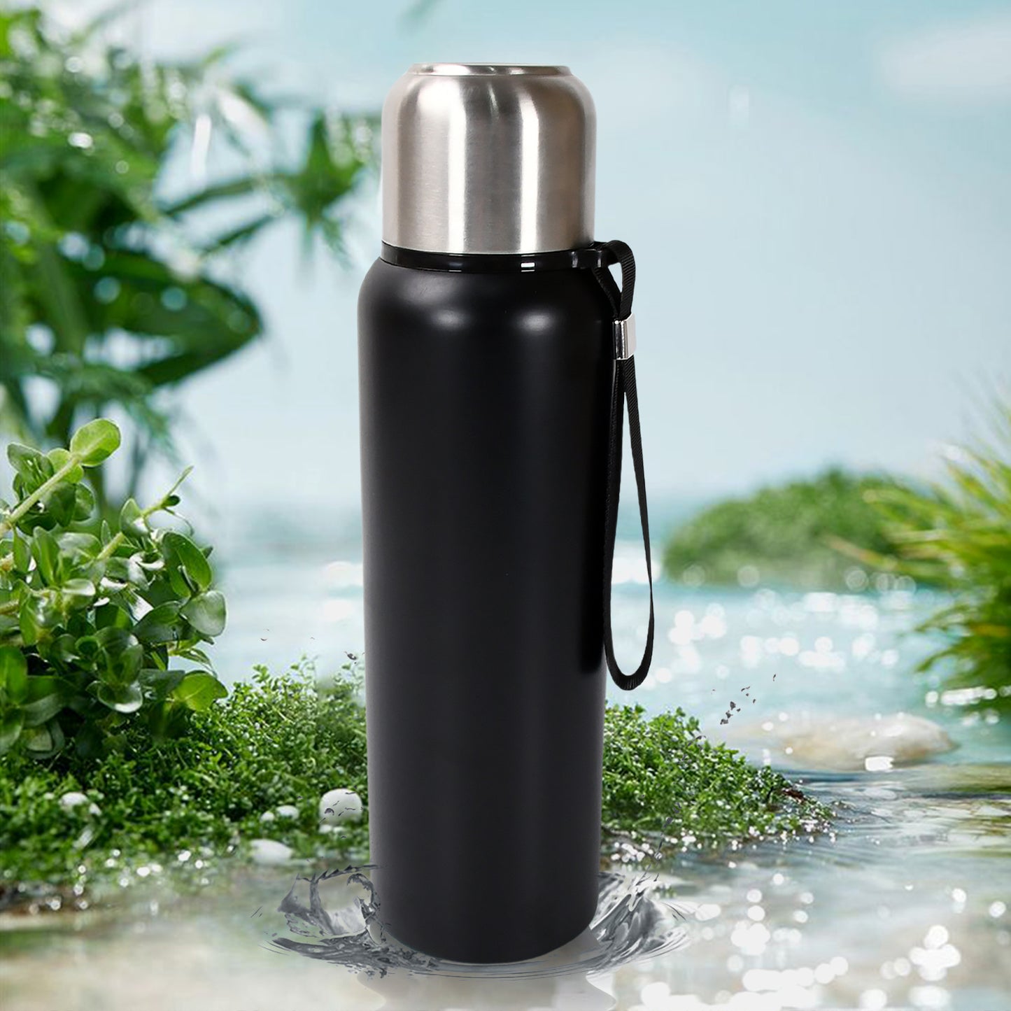 Stainless Steel Water Bottle Fridge Water Bottle Stainless Steel Water Bottle Leak Proof Rust Proof Cold Hot Thermos Steel Bottle Leak Proof Office Bottle Gym Home Kitchen Hiking Trekking Travel Bottle (1000ml800mlapprox 600ml)