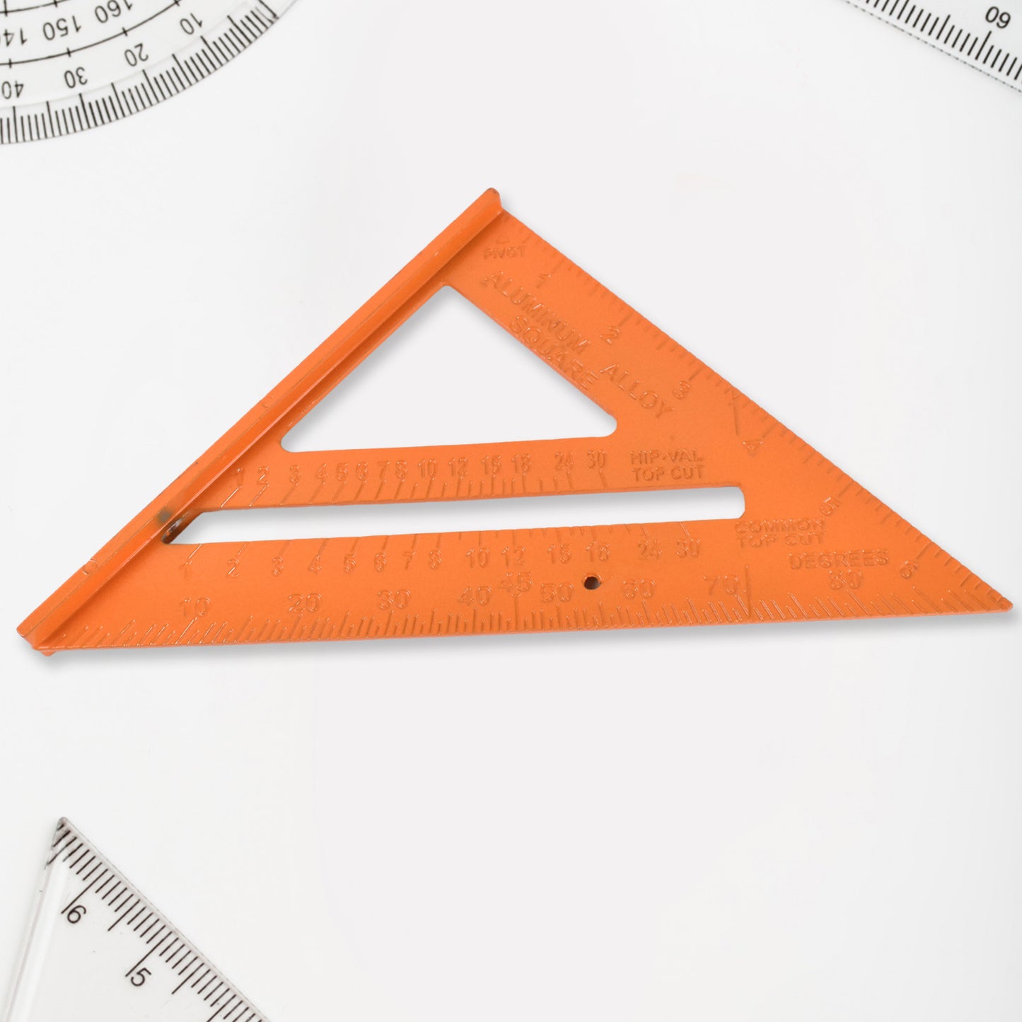 Double Side Scale Triangle Ruler Measurement Hand Tool (1 Pc Orange)