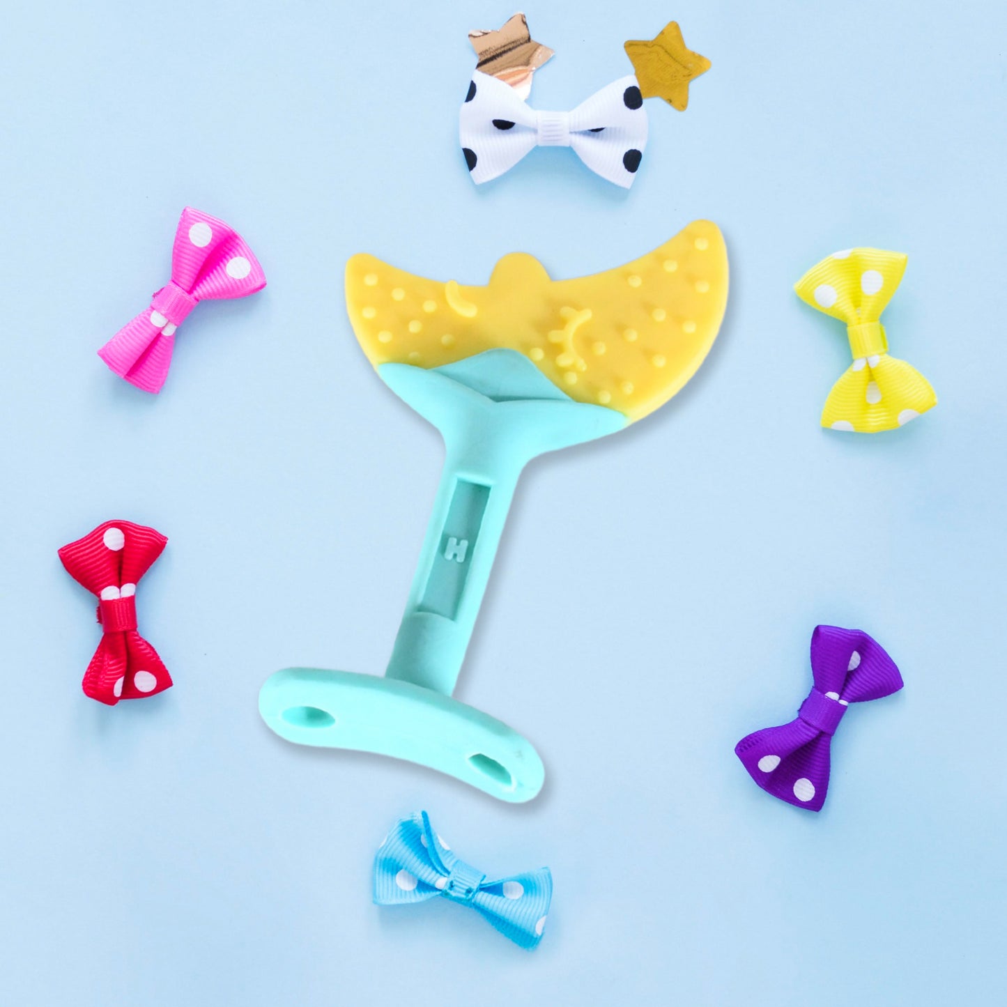 Baby Silicone Teether Fruit Teether For Toddlers100 Food Grade Silicone Teether Non-toxic Latex Free Suitable For Kids Above 3 Months Moon Shape(1 Pc)