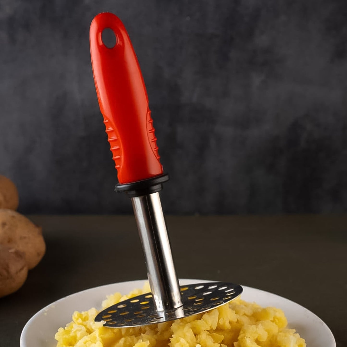 High Grade Stainless Steel Potato Masher Paubhaji Pav Bhaji Masher With Plastic Handle (1 Pc)