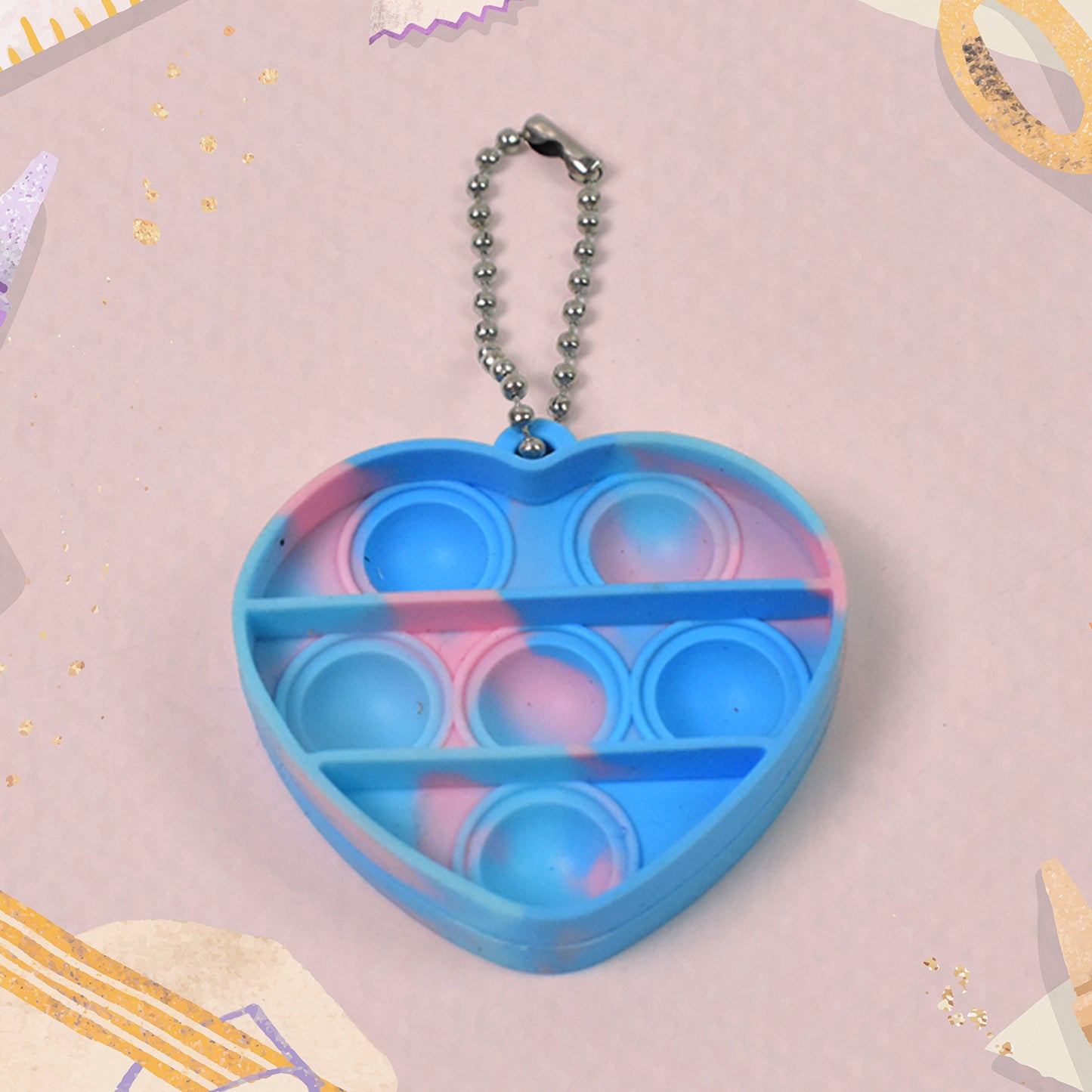 Pop Fidget Toys For Kids Mini Pop Keychain (1 Pc Mix Color Design)