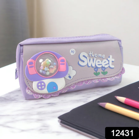Pencil Pouch With Zipper (1 Pc 2 Compartment)