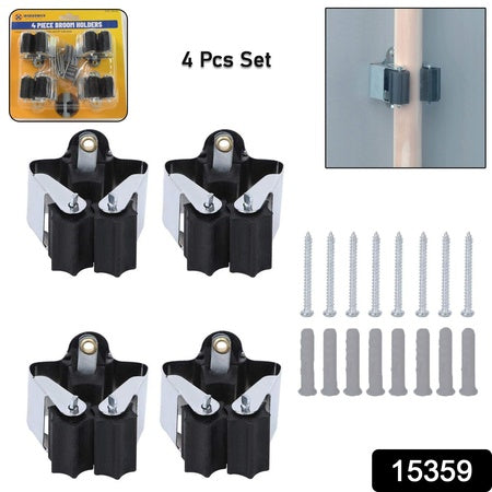 Multifunction Wall Mount Garage Holder For Mop Broom Hanger (4 Pcs Set)