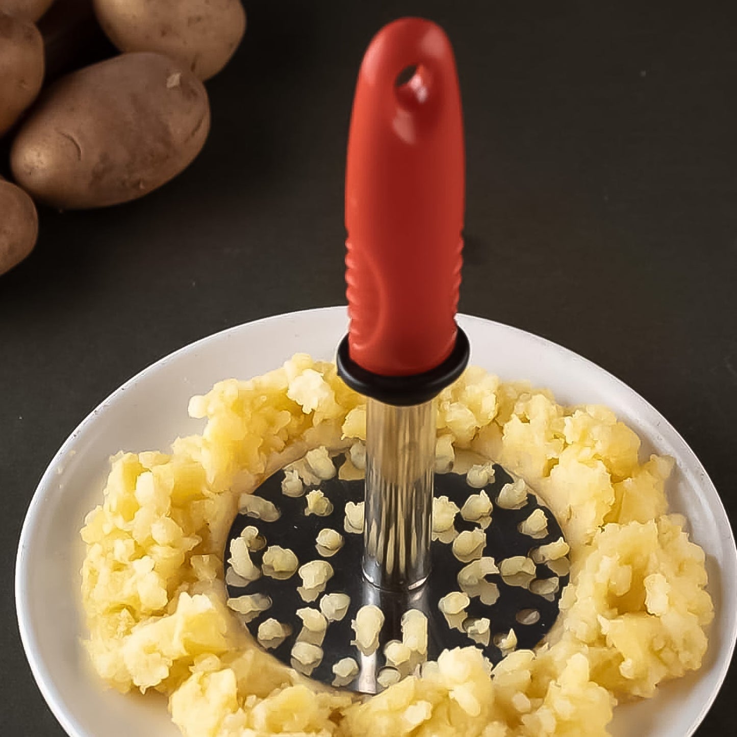 High Grade Stainless Steel Potato Masher Paubhaji Pav Bhaji Masher With Plastic Handle (1 Pc)