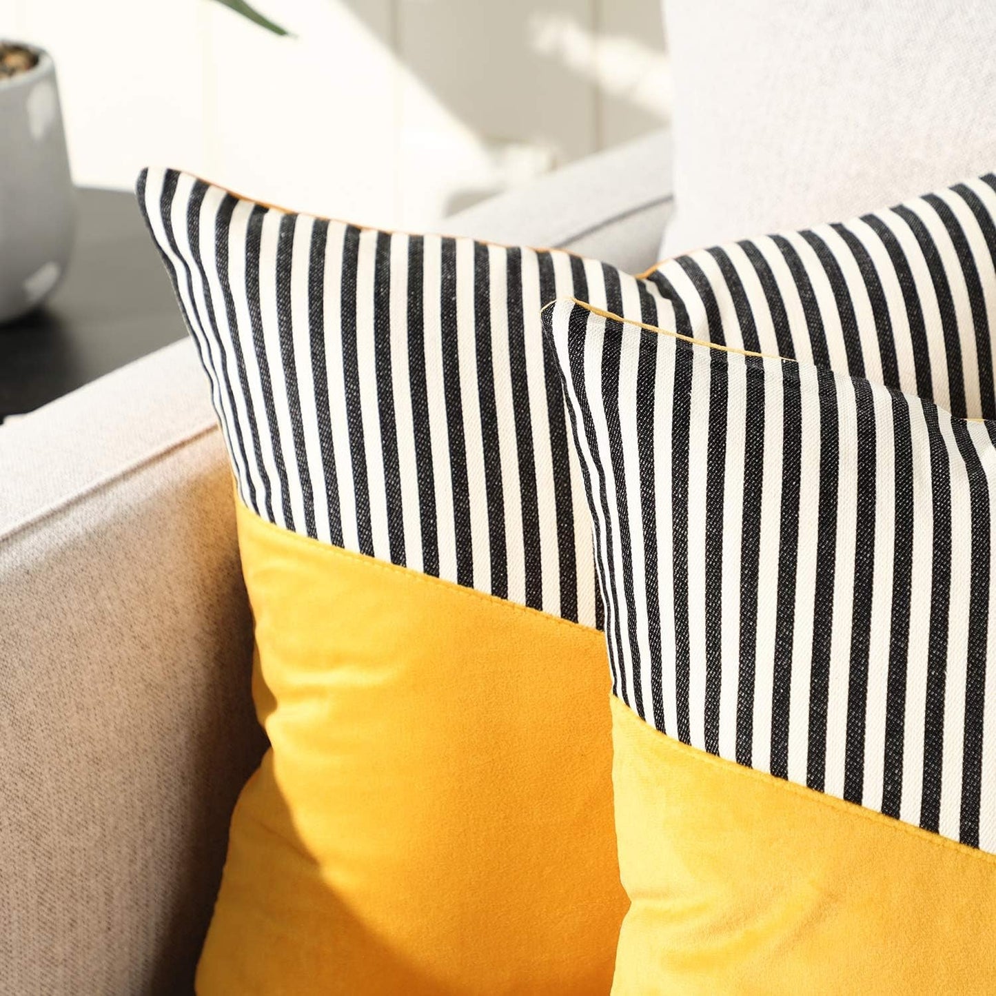 Decorative Pillow Covers Cushion Cases Soft Cotton (22 22 Inch 1 Pair 2 Pc)