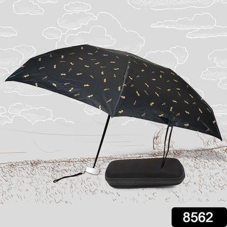 8562 3-fold Umbrella Summer Sun And Rain Protectionfoldable Cute Umbrella Uv Protection Rain Sun Umbrella Travel Accessories Umbrella For Children Girls And Boys (1 Pc With Zip Case)