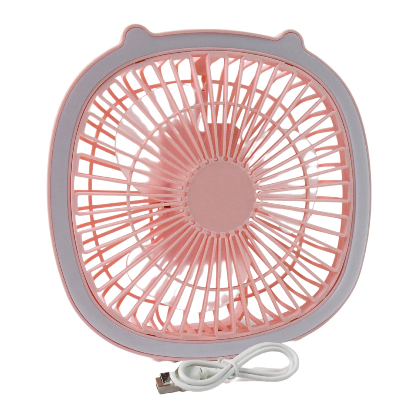 Usb Portable Mini Desk Fan With Light Color Box (1 Pc)