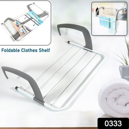 0333 Metal Steel Folding Drying Rack For Clothes Balcony Laundry Hanger For Small Clothes Drying Hanger Metal Clothes Drying Stand Socks And Plant Storage Holder Outdoor Indoor Clothes-towel Drying Rack Hanging On The Door Bathroom