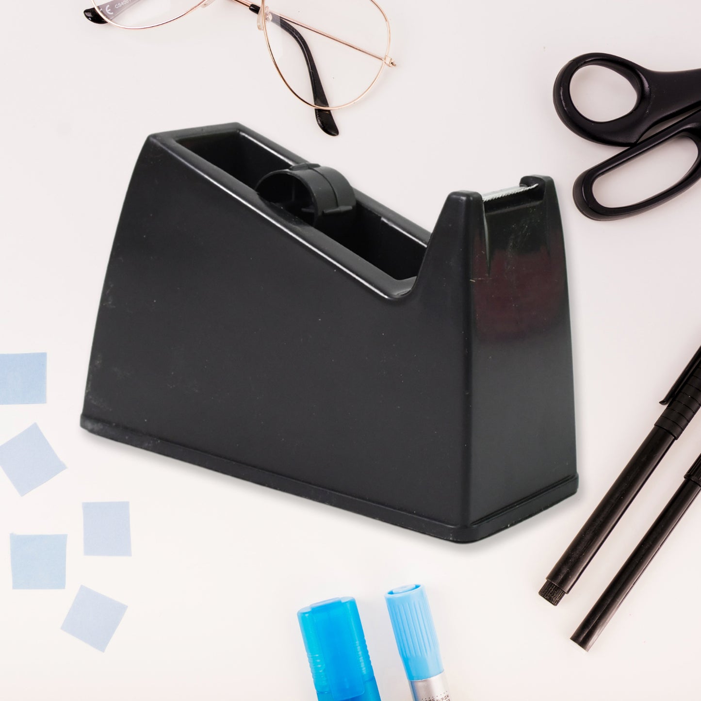 Plastic Tape Dispenser Cutter For Home Office Use (1 Pc Big Mix Color)