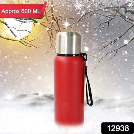 Stainless Steel Water Bottle Fridge Water Bottle Stainless Steel Water Bottle Leak Proof Rust Proof Cold Hot Thermos Steel Bottle Leak Proof Office Bottle Gym Home Kitchen Hiking Trekking Travel Bottle (1000ml800mlapprox 600ml)