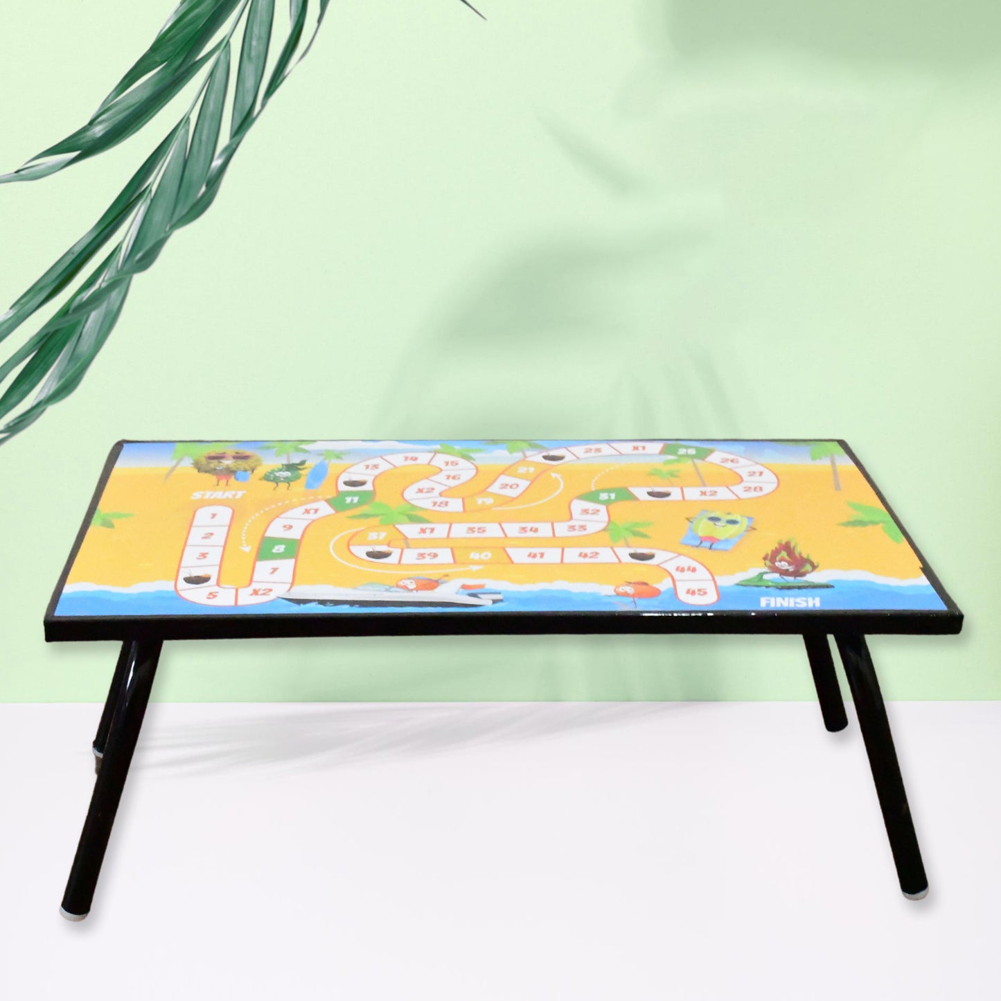 Foldable Multipurpose Mix Design Games Table Board Bed Study Table (48 28 Cm 1 Pc)