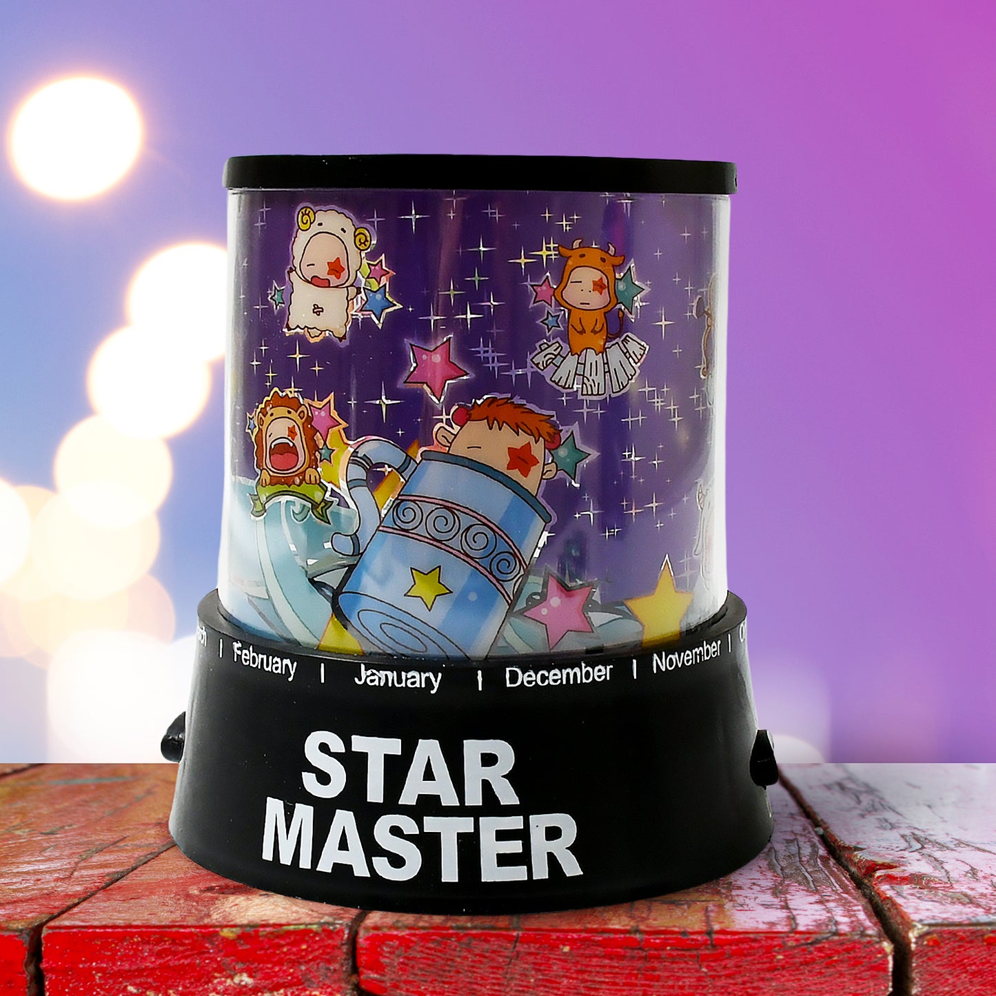 Led Projector Night Light Amazing Lamp 3 Battery Operated Lamps Rotation With The Music Function Master For Kids Bedroom Home Decoration Nightromantic Gift (Battery Not Included 1 Pc)