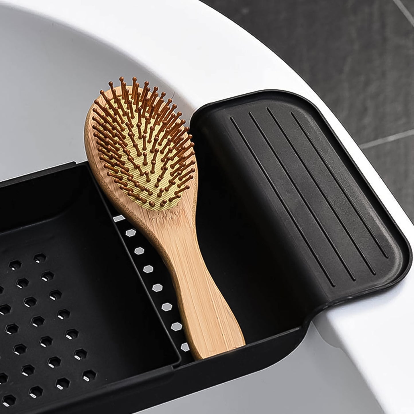 Retractable Bath Caddy Retractable Bathtub (78 Cm Long Adjust 1 Pc With Brown Box)