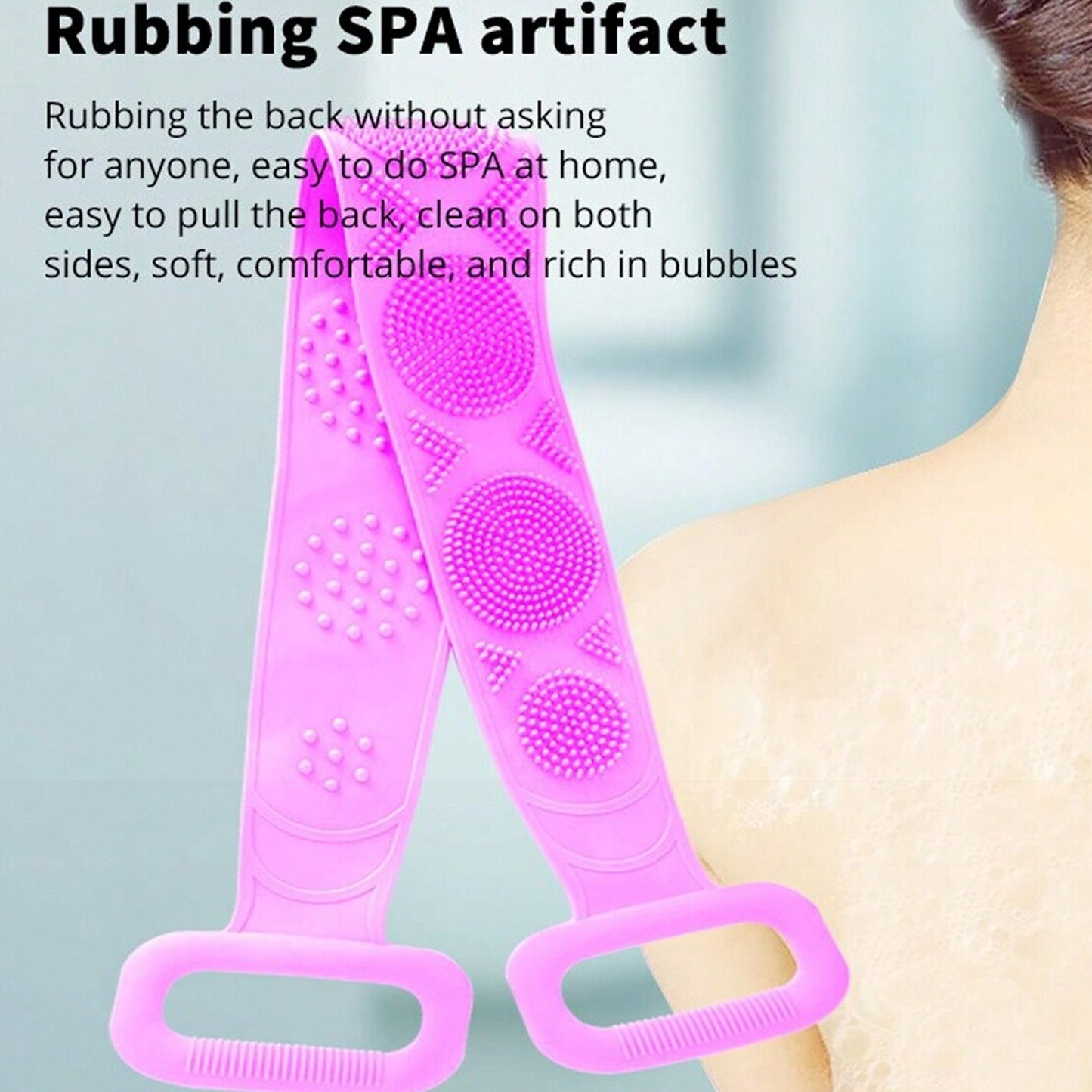 Silicone Body Back Scrubber Double Side Bathing Brush For Skin Deep Cleaning Massage Dead Skin Removal (101 Gm Medium Size 1pc)