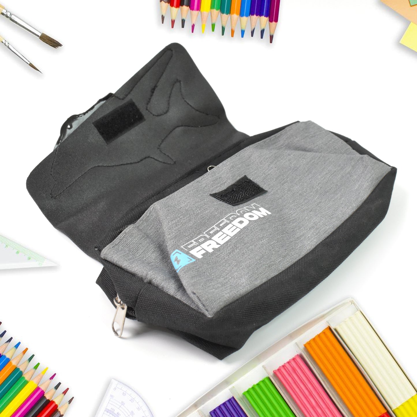 Pencil Pouch With Zipper (1 Pc 2 Compartment )