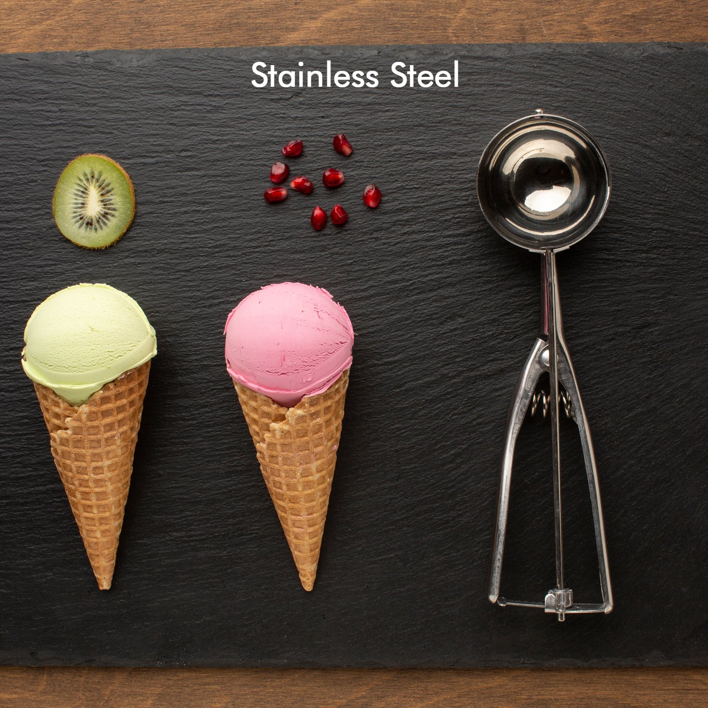 2408 Ice Cream Serving Scoop Stainless Steel Premium Quality Ice Cream Serving Spoon Scooper With Trigger Release ( Small )