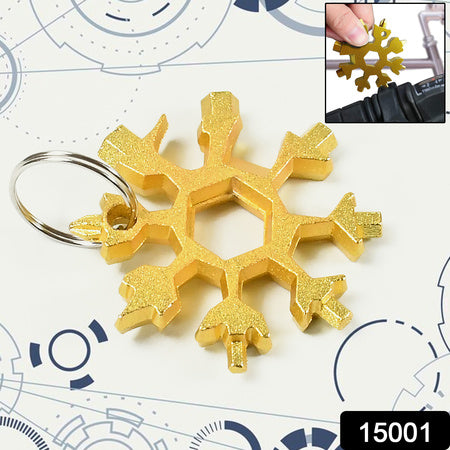 Durable Portable 18 In 1 Snowflake Multi-tool Snowflake Bottle Opener Flat Phillips Screwdriver Kit Wrench