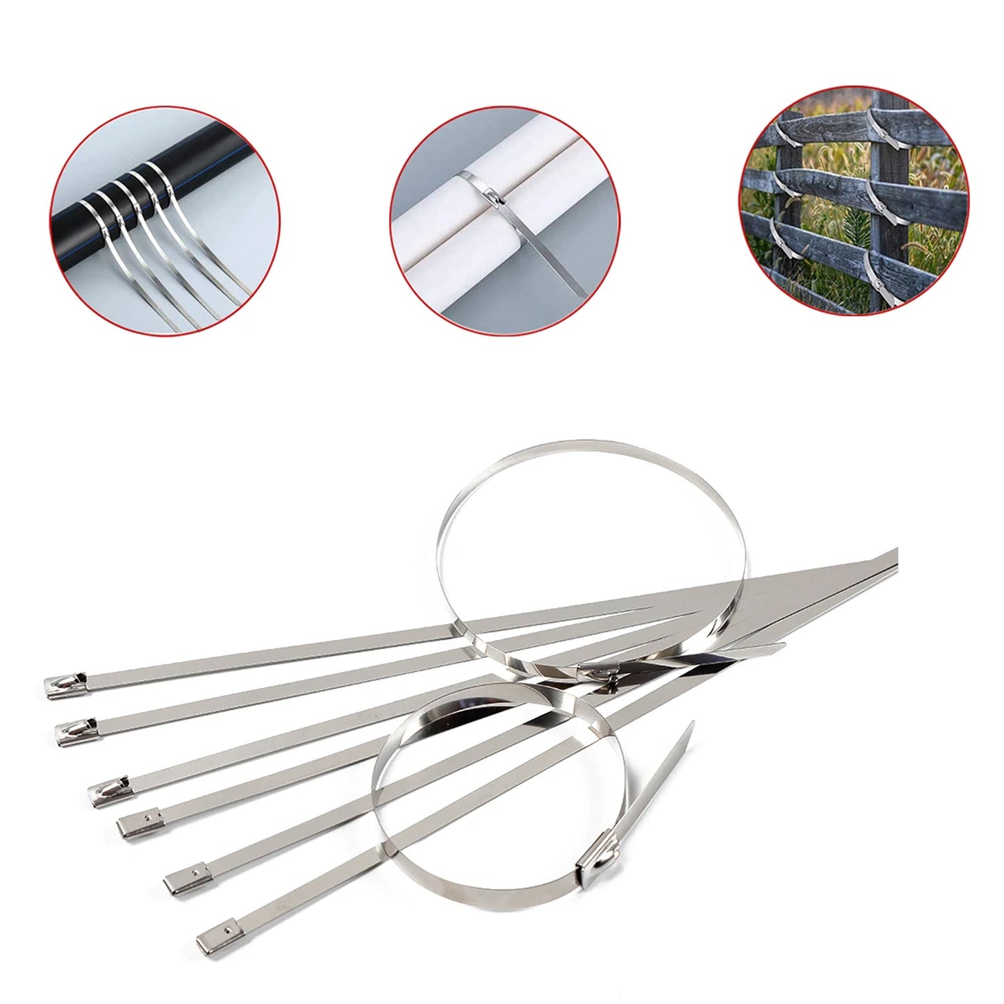 Multipurpose Stainless Steel Cable Tie (10 Pcs Set 4.6x200mm)