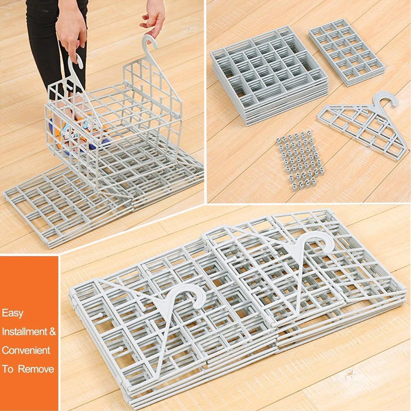 4526 Multipurpose 5 Layer Folding Clothes Storage Rackscloset For Students Wardrobe Shelves Socks Scarf T-shirt Etchanging Organizer Storage Holders Racks