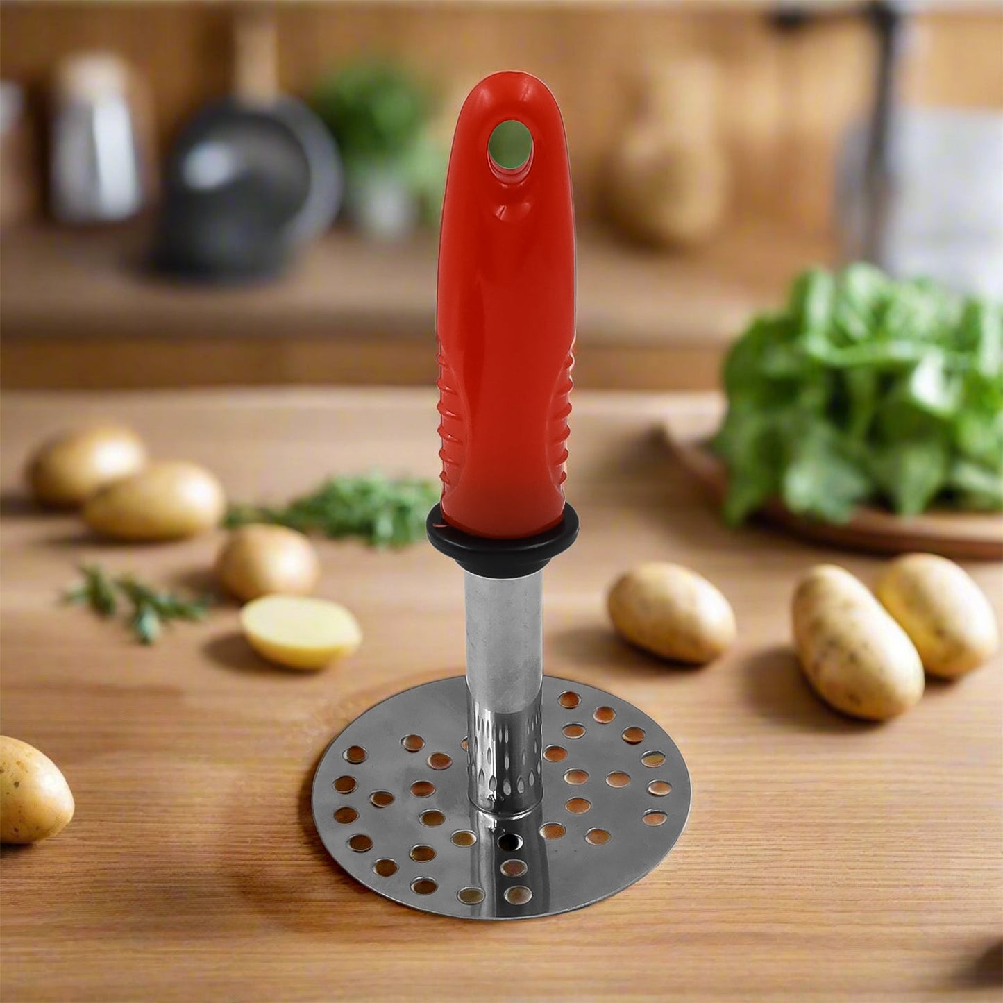 High Grade Stainless Steel Potato Masher Paubhaji Pav Bhaji Masher With Plastic Handle (1 Pc)