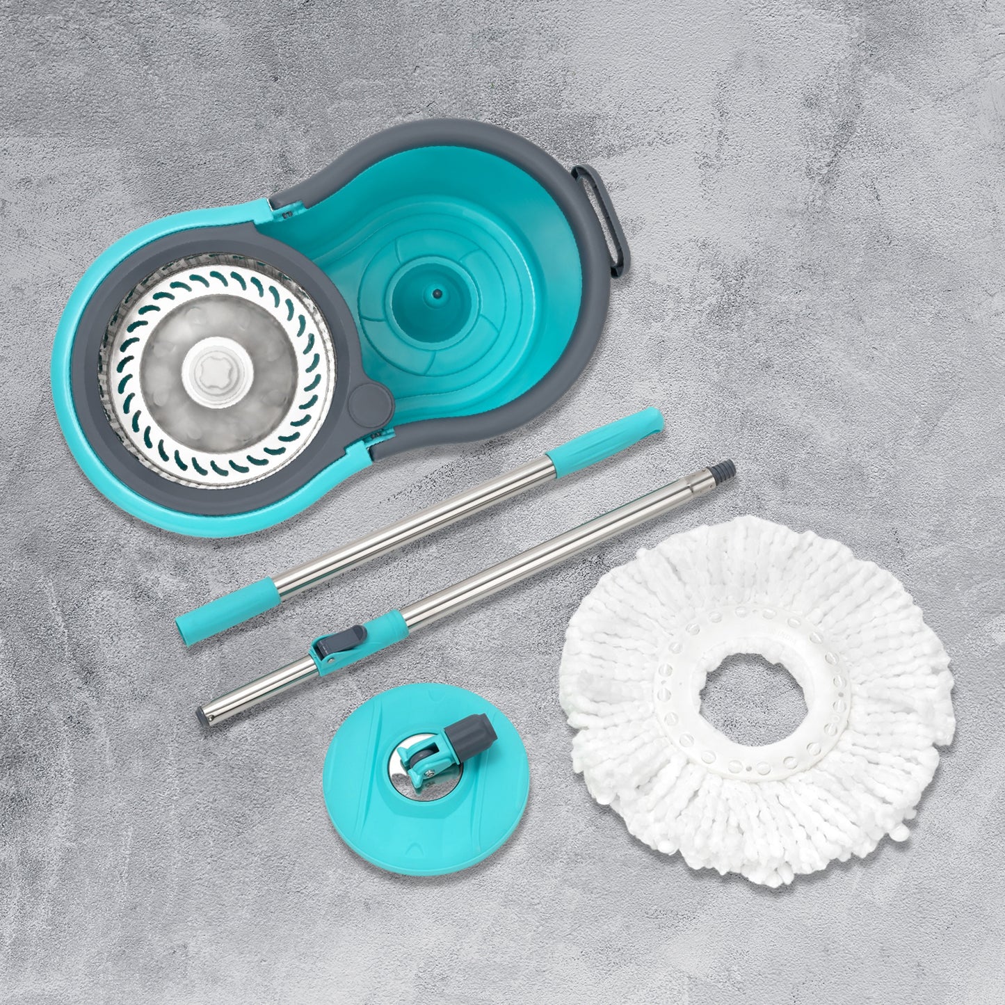 4942 Quick Spin Mop With Steel Spin Bucket Floor Cleaning Easy Wheels Big Bucket Floor Cleaning Mop With Bucket
