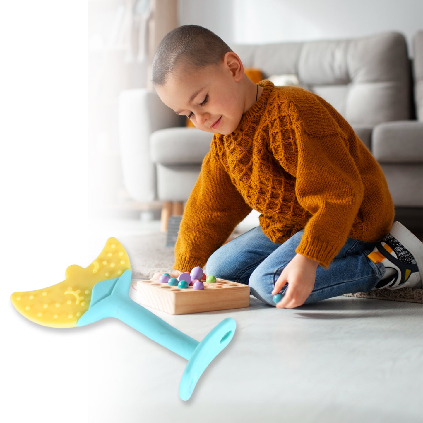 Baby Silicone Teether Fruit Teether For Toddlers100 Food Grade Silicone Teether Non-toxic Latex Free Suitable For Kids Above 3 Months Moon Shape(1 Pc)