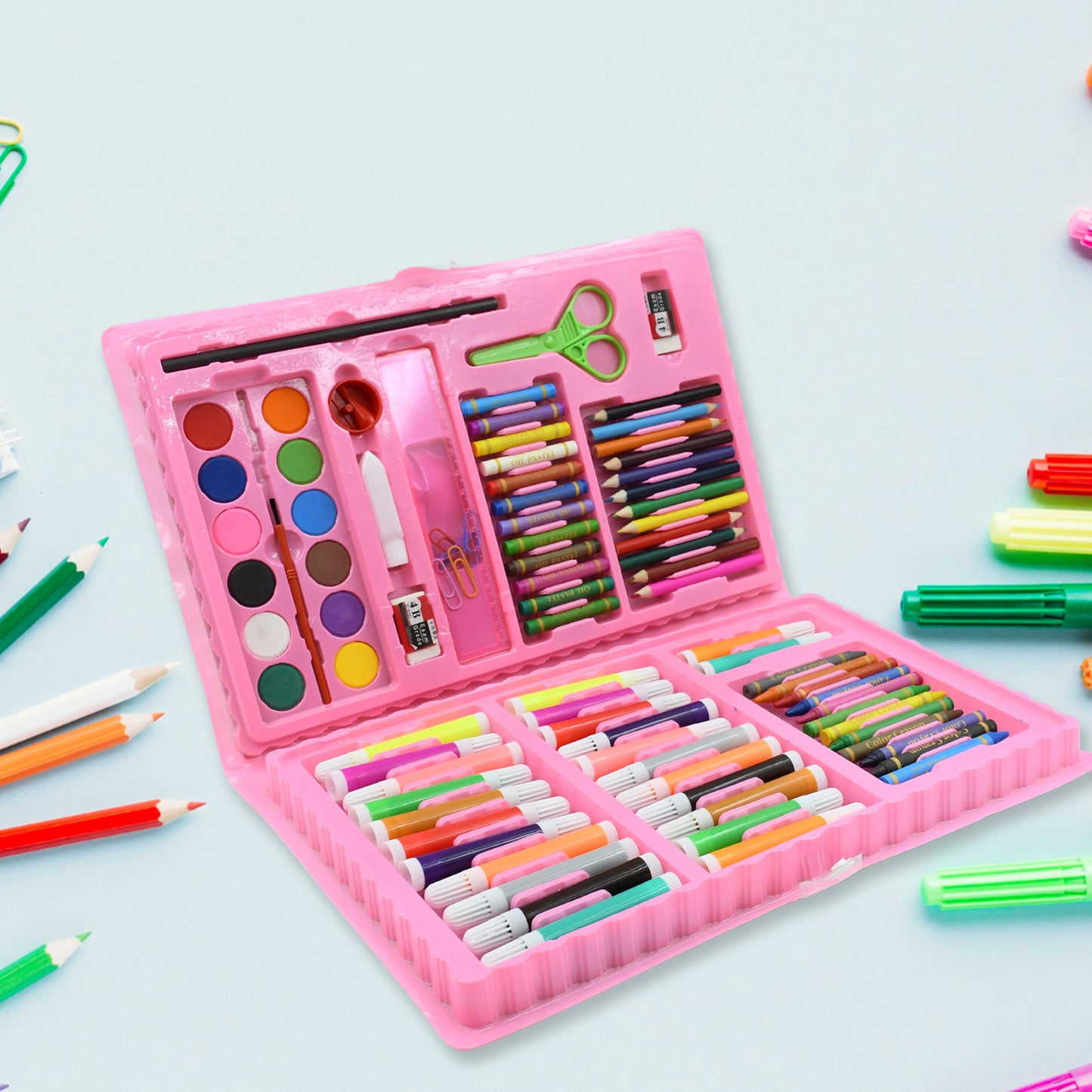 17978art Set Kids Art Supplies Coloring Case Kit Painting Drawing Sets For Kids Boys Girls Gifts Toys Age 4 Above - Mix Colors Kids Colorful Bag (86 Pcs Set)