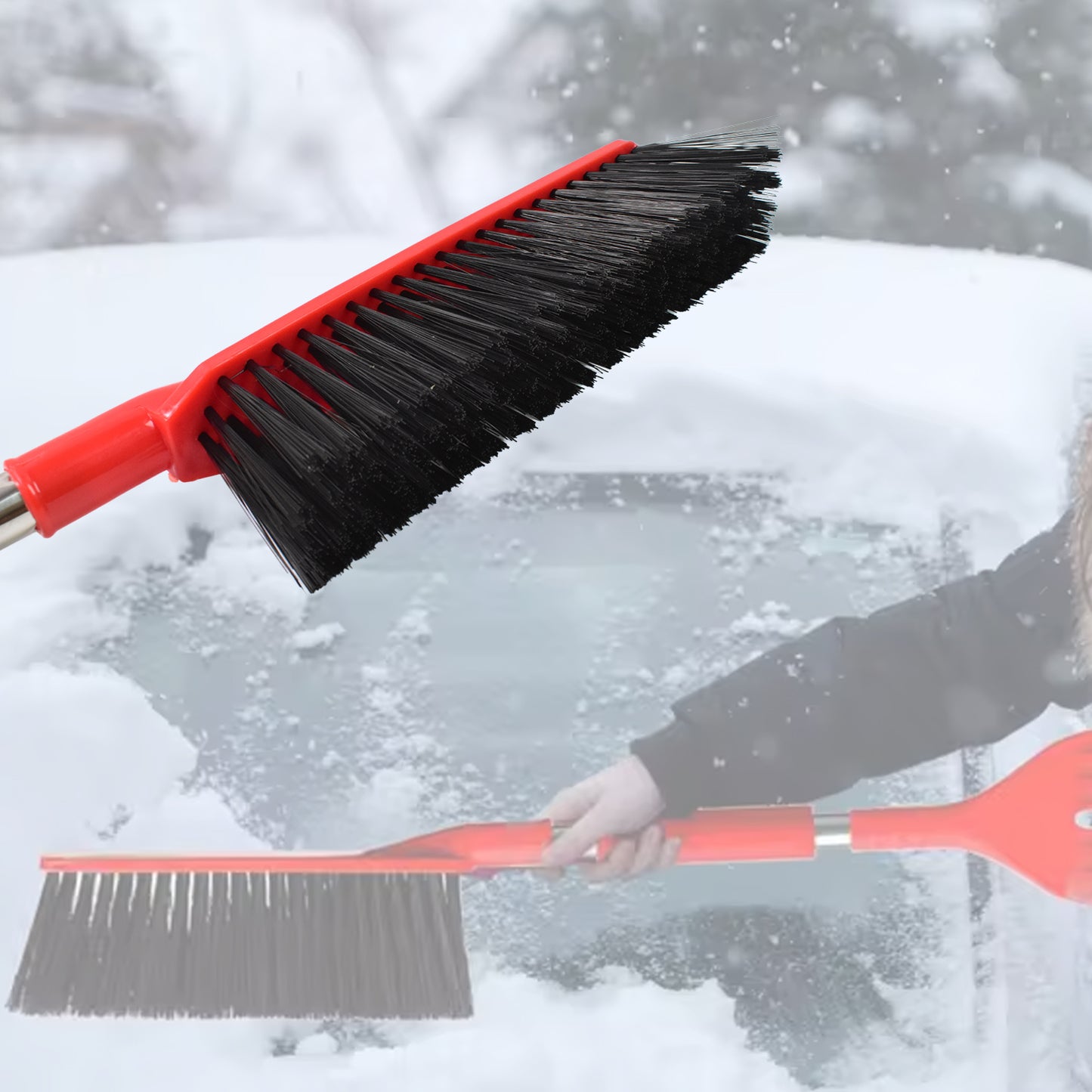 Ice Scraper Car Snow Brush 2 In 1 Comfortable Grip (1 Pc 67 Cm Long)