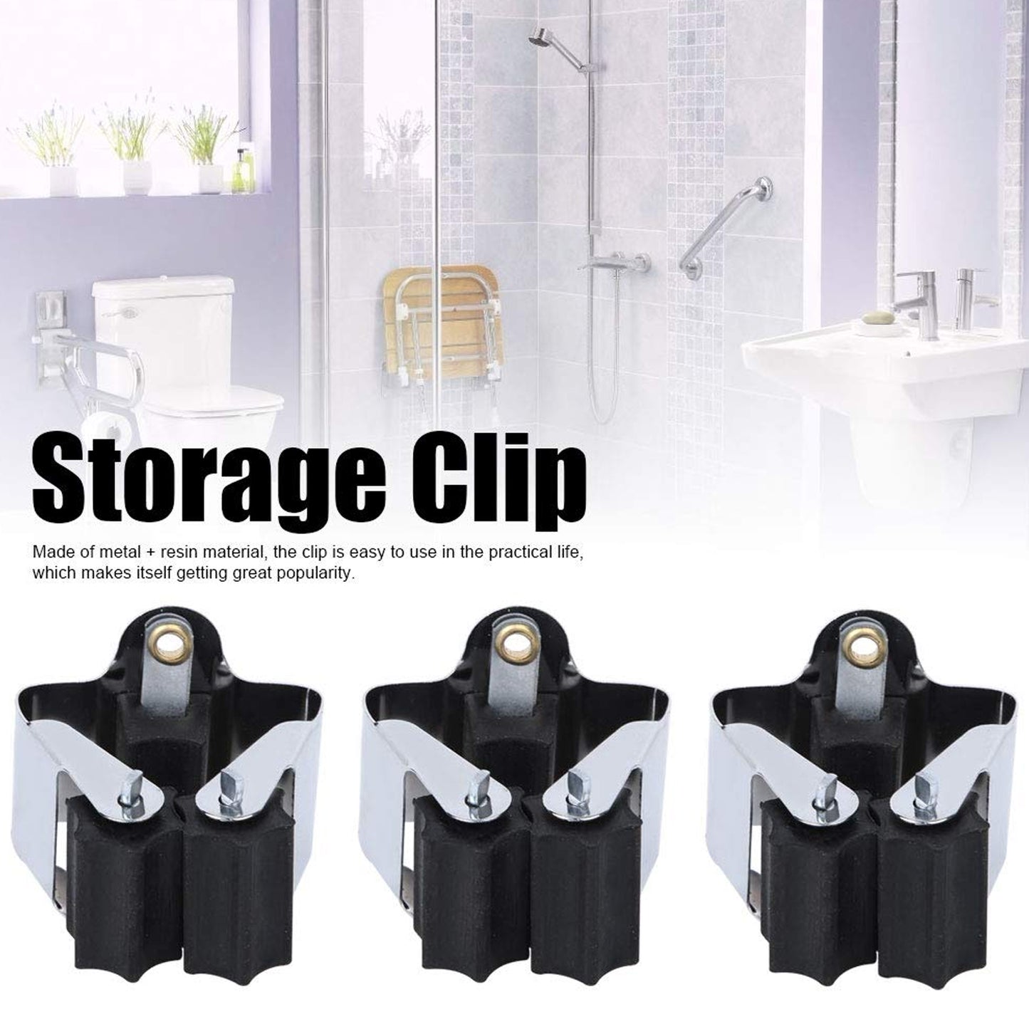 Multifunction Wall Mount Garage Holder For Mop Broom Hanger (4 Pcs Set)