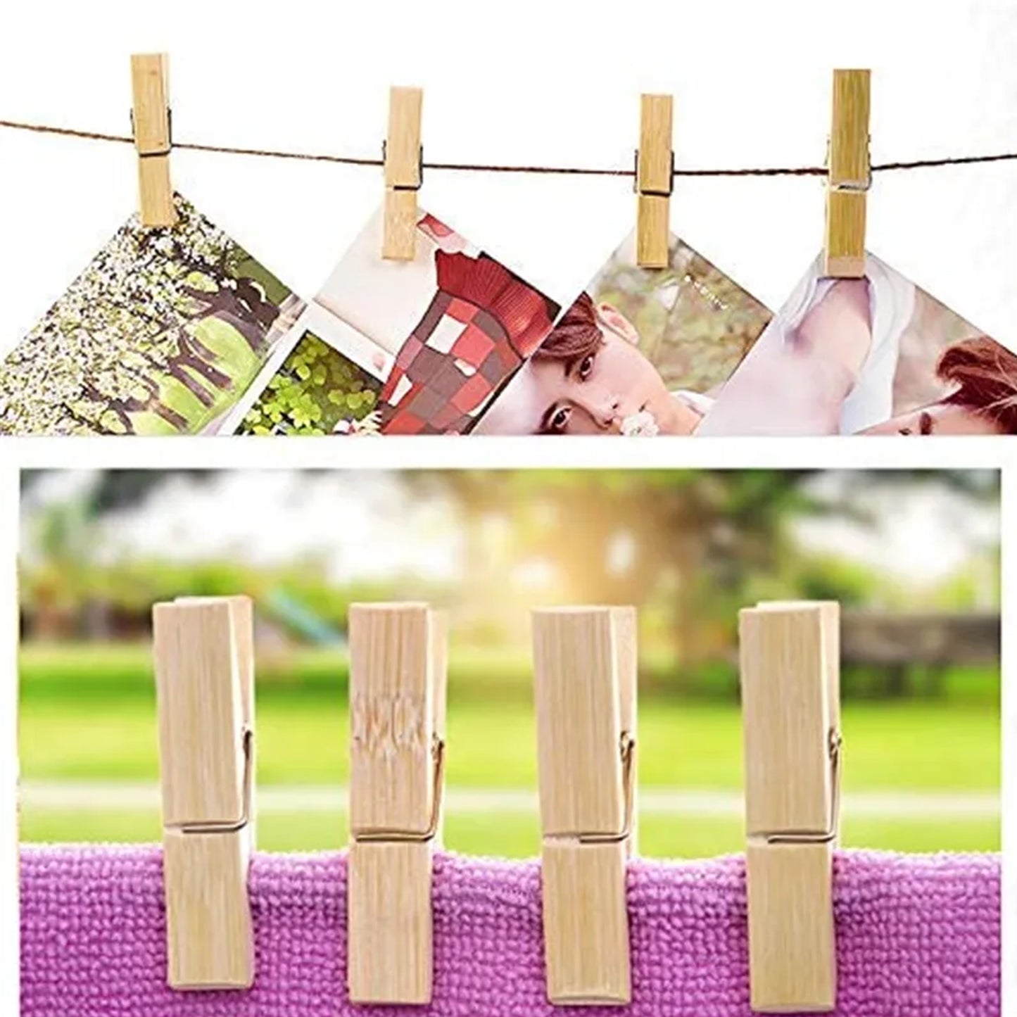 6071a Multipurpose Wooden Heavy Clip (20 Pieces) For Clothespin Dryer Hanger Photo Paper Peg Pin Craft Clips For School Arts Crafts Decoration