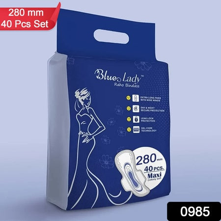 Blue Lady Extra Long Pads With Wides Wings Sanitary Pads 280 Mm 40-pack