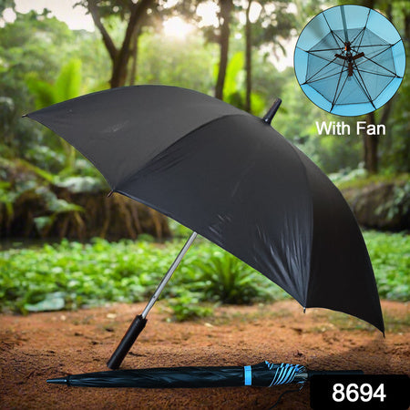 Sun Umbrella With Inside Fan Power Bank Umbrellas For Summer (1 Pc)