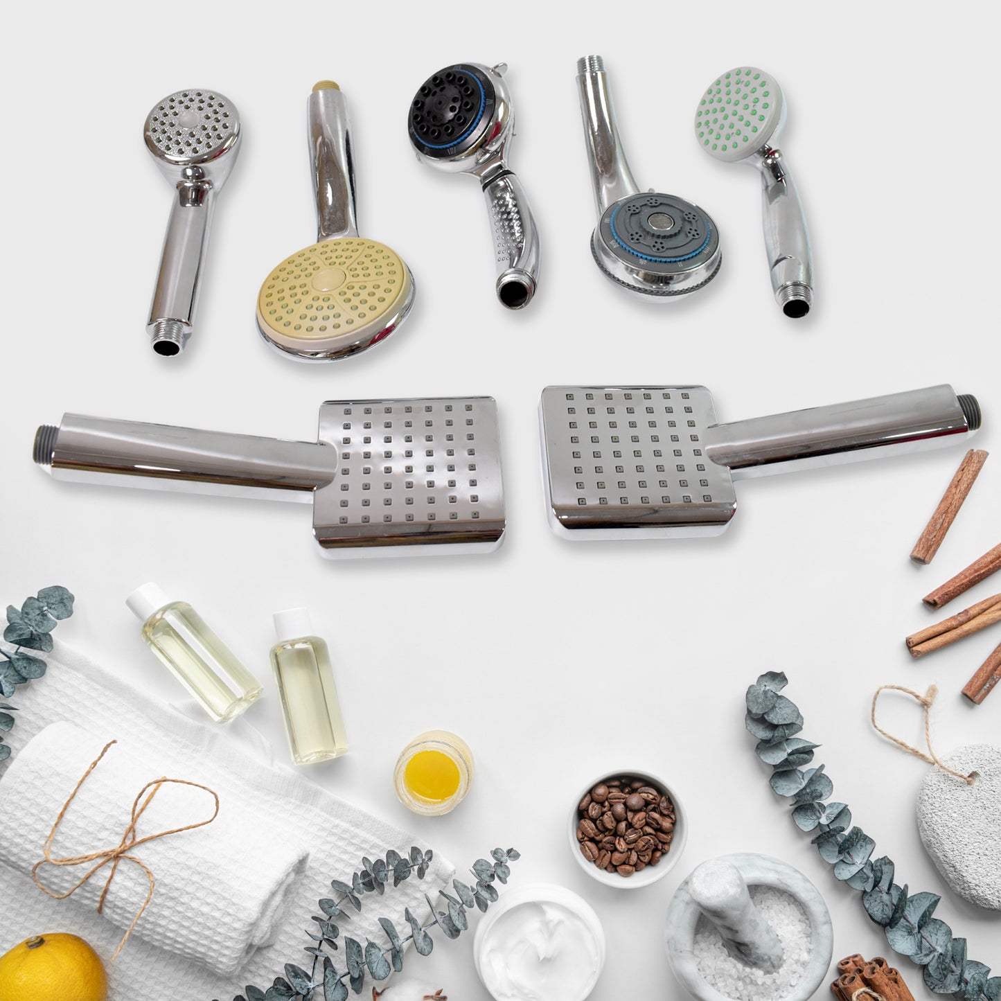 Plastic High Pressure Handheld Shower Head (1 Pc Mix Design Size)