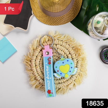 Cute Silicone 3d Key Chain With Metal Hook Strap (Pack Of 1)
