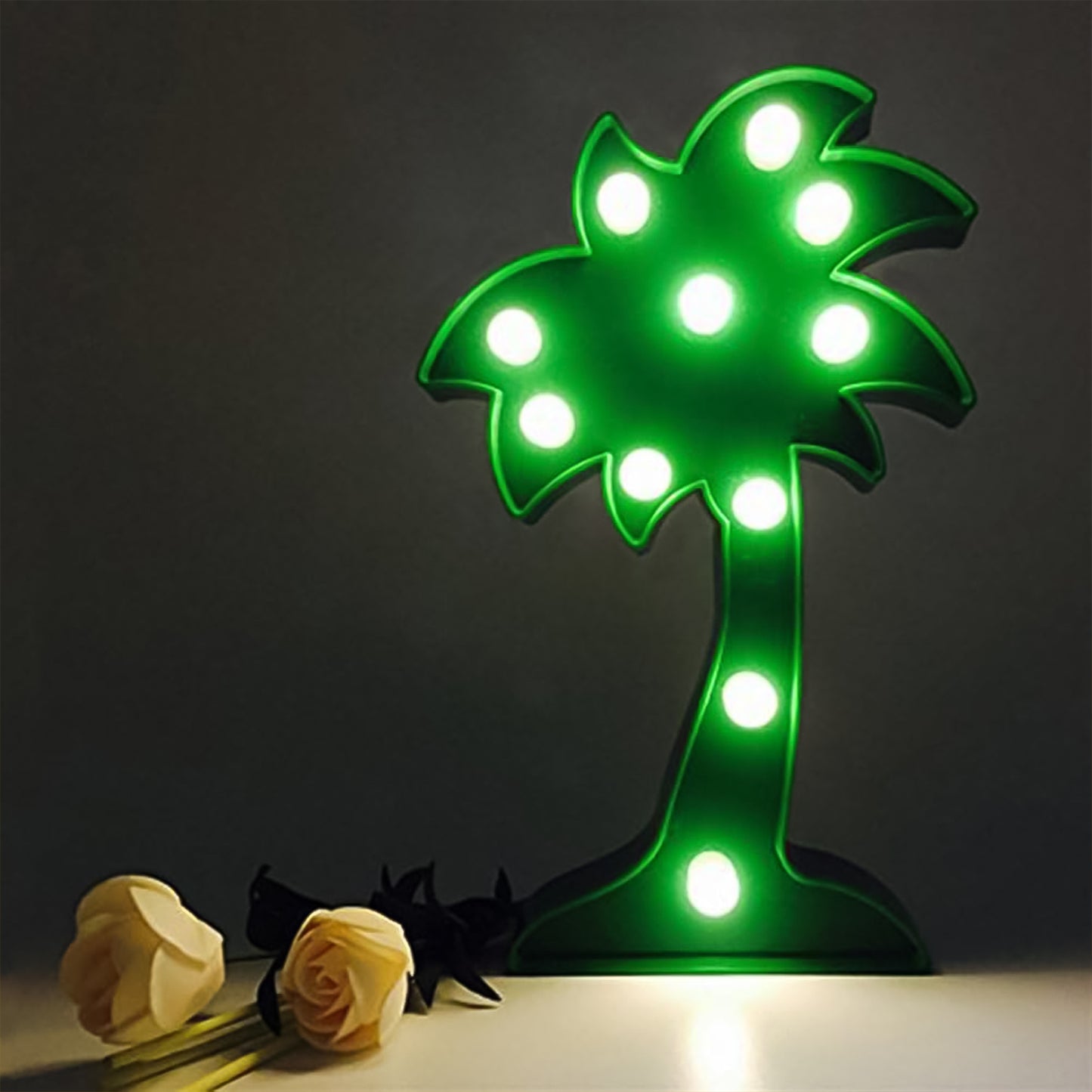 Led Night Light Coconut Tree Light Romantic Table Lamp (1 Pc Battery Not Included)