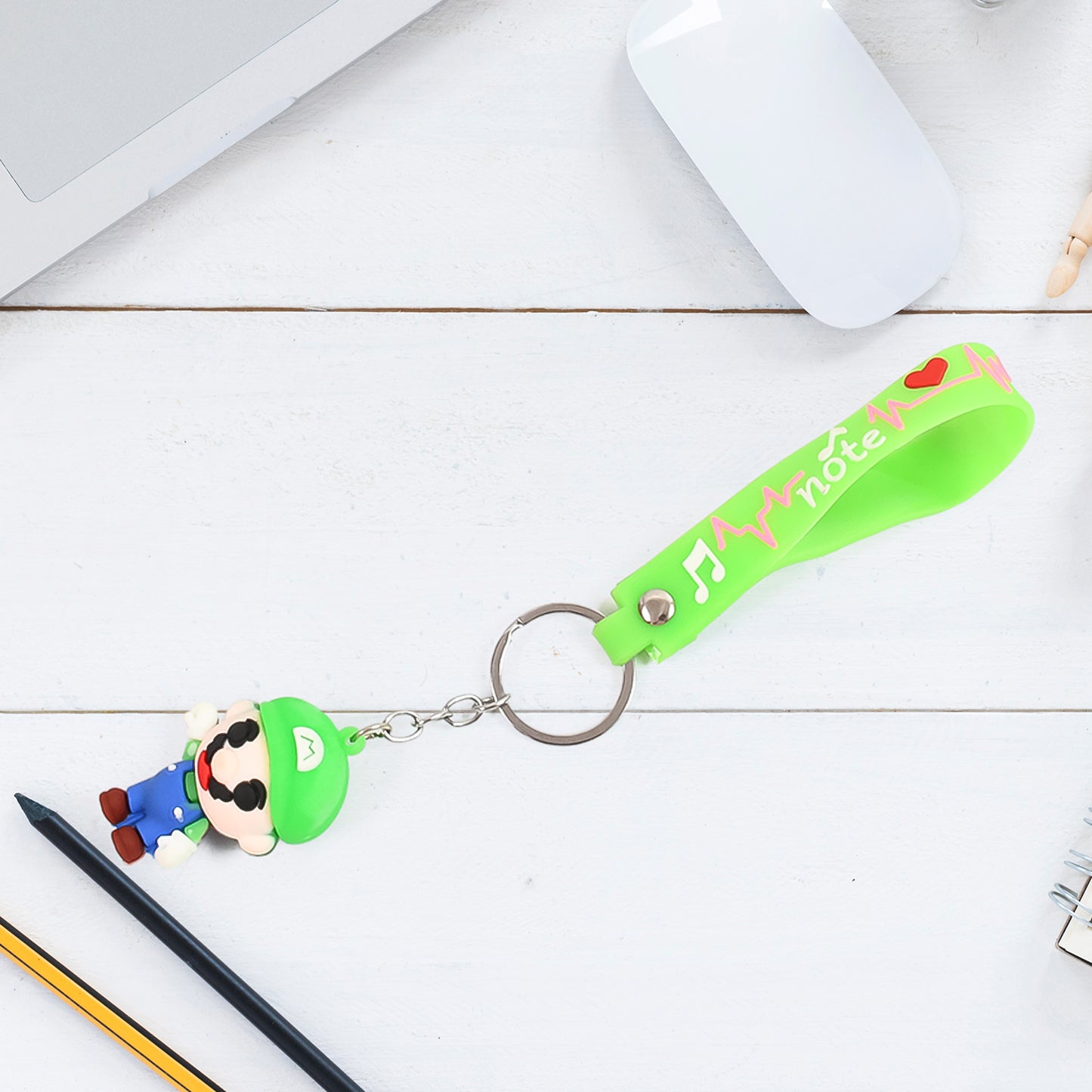 Cute Cartoon Silicone 3d Key Chain With Metal Hook Strap (Pack Of 1)