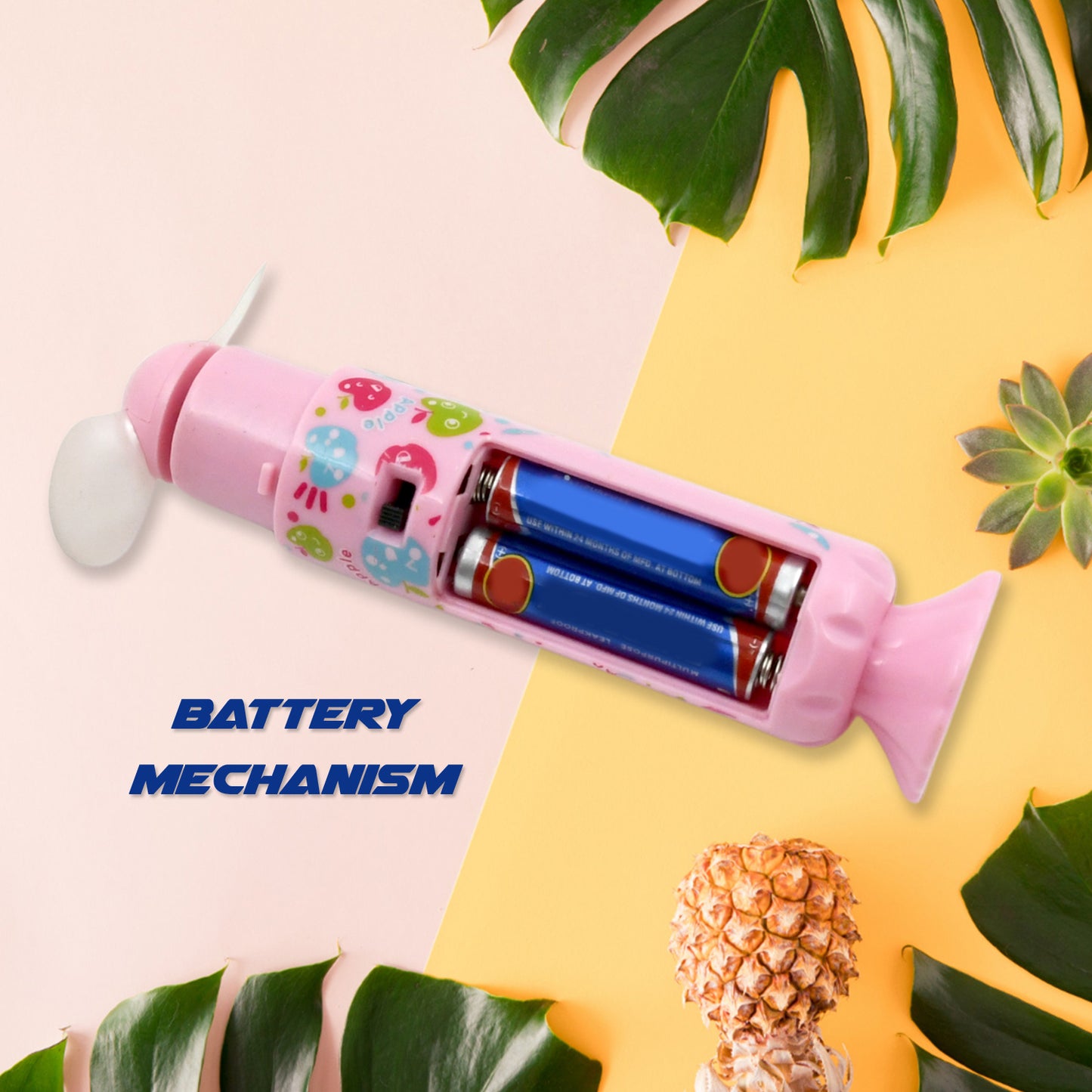 17724 Battery Operated Handheld Candy Mini Fan Small Portable Fans For Travel And Vacation Valentines Day Gift Summer Gift For Travel Office Outdoor (1 Pc Battery Not Included)