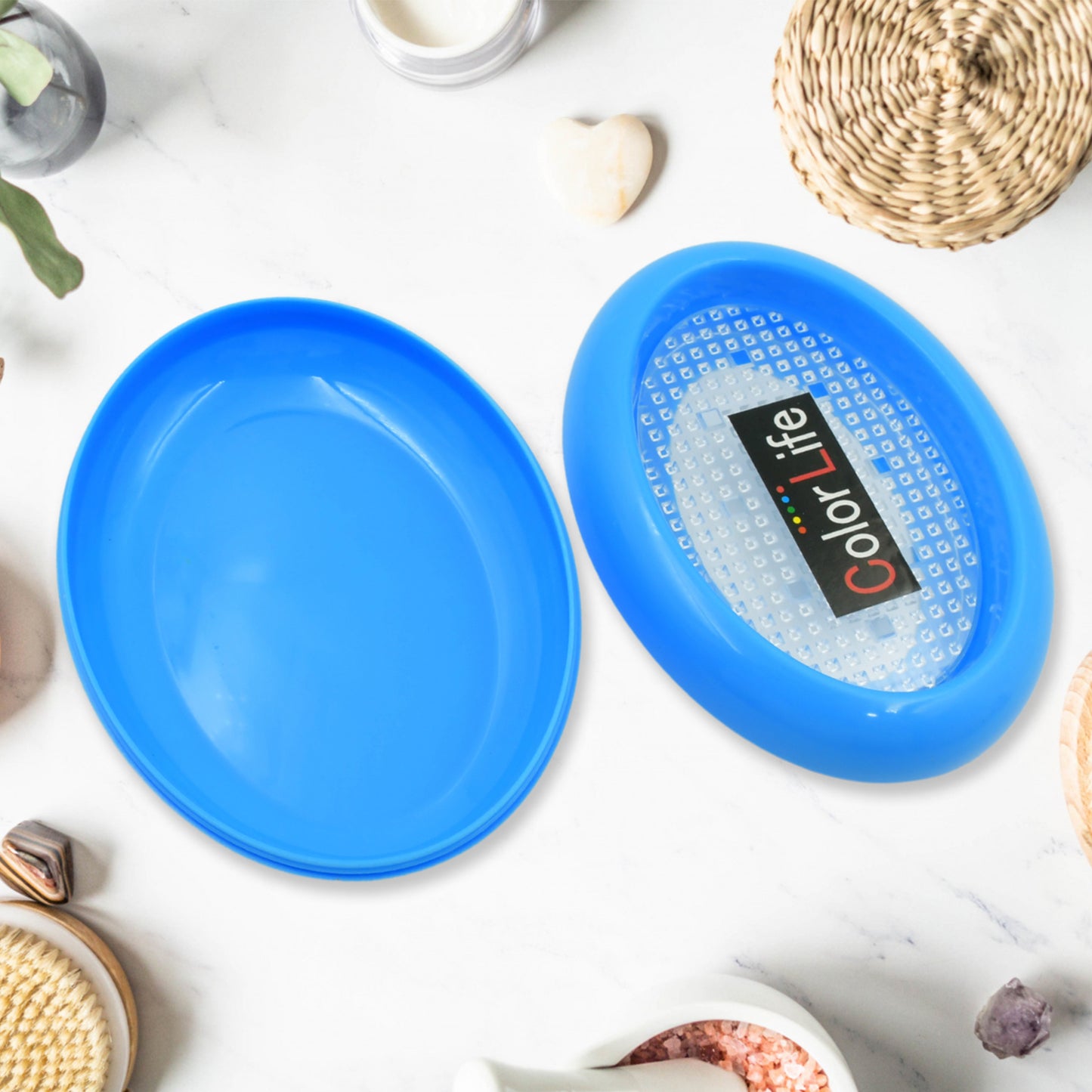 Bathroom Accessories Plastic Soap Case Soap Dish Soap Stand Plastic Soap Case Soap Holder Soap Dish For Bathroom Kitchen Sink (Oval Heart Shape Soap Case 1 Pc )