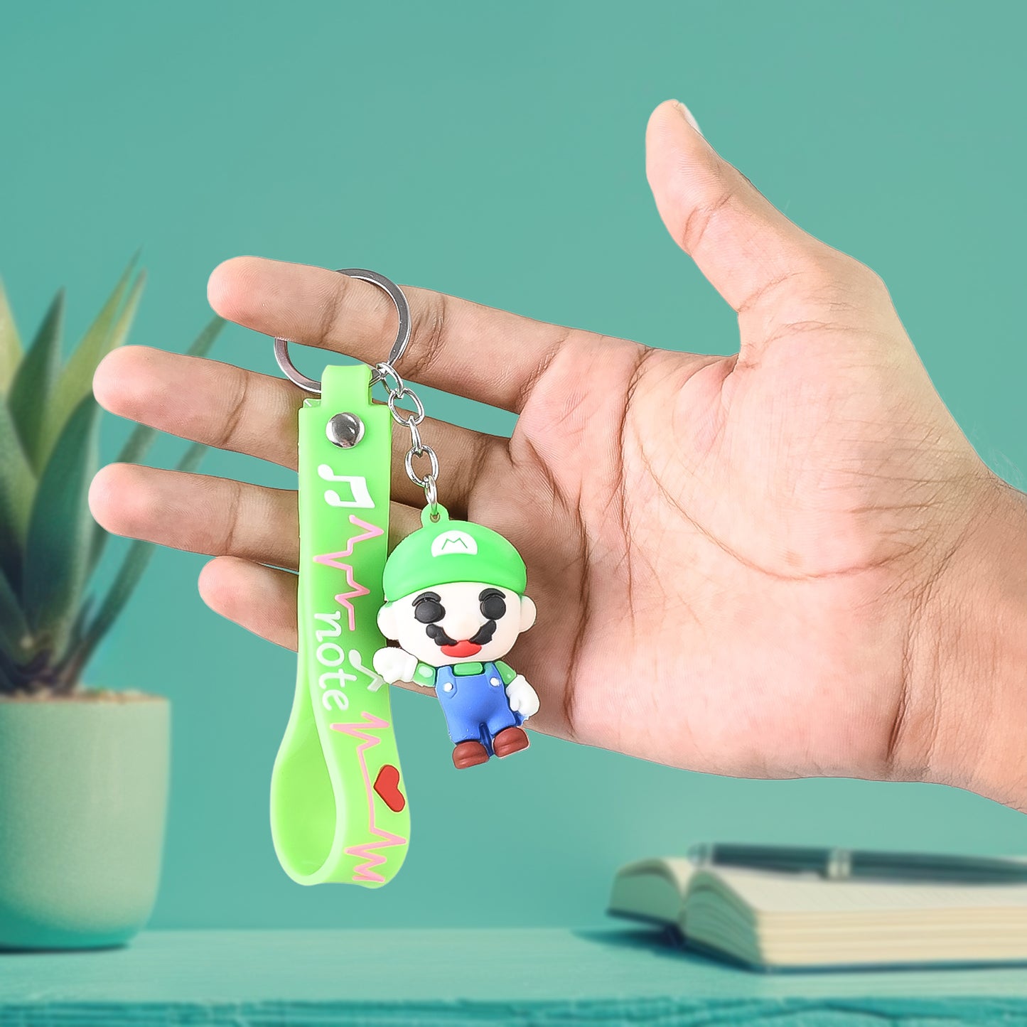Cute Cartoon Silicone 3d Key Chain With Metal Hook Strap (Pack Of 1)