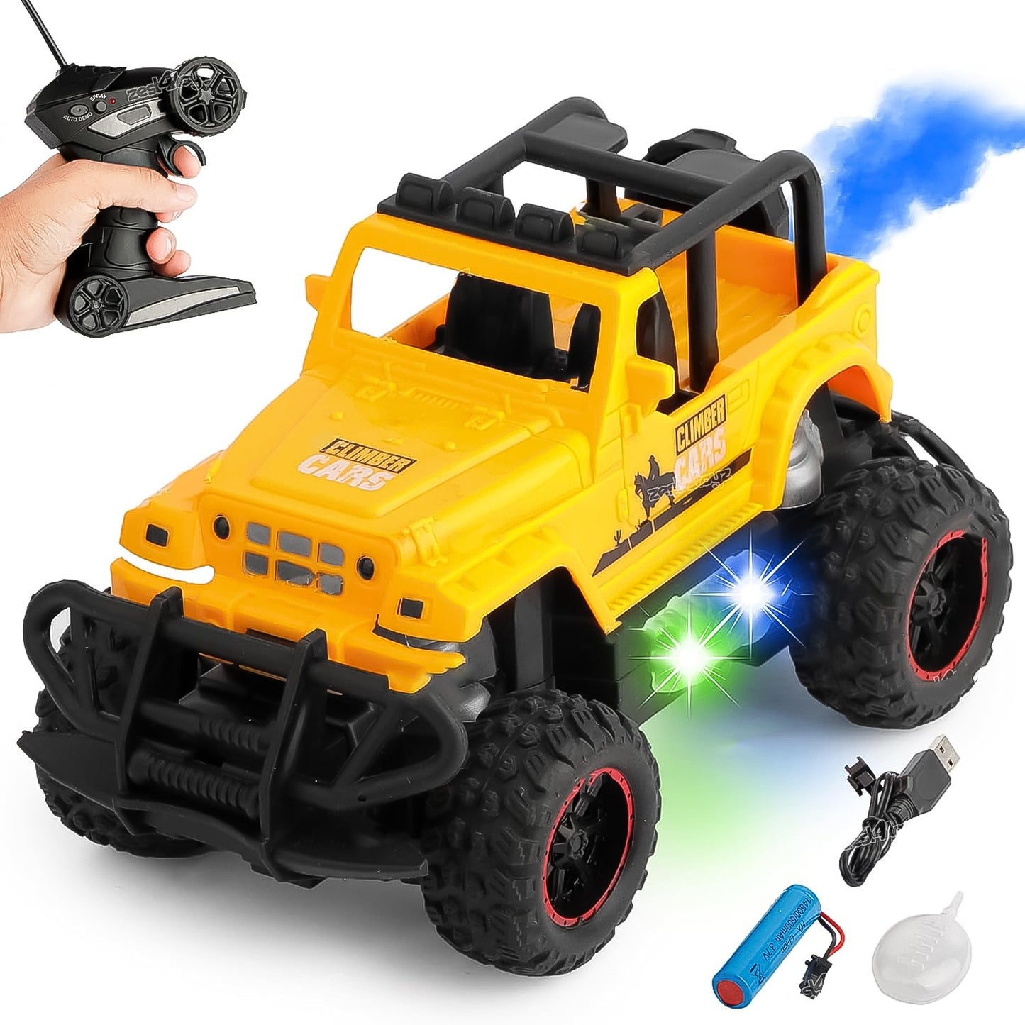 17864 Mist Spray Race Car Toy Off Road Speed Car With Smoke (Water Sprayer Mist With Light) High Strength Climbing Power Smoke Effect (Color May Vary) Kids