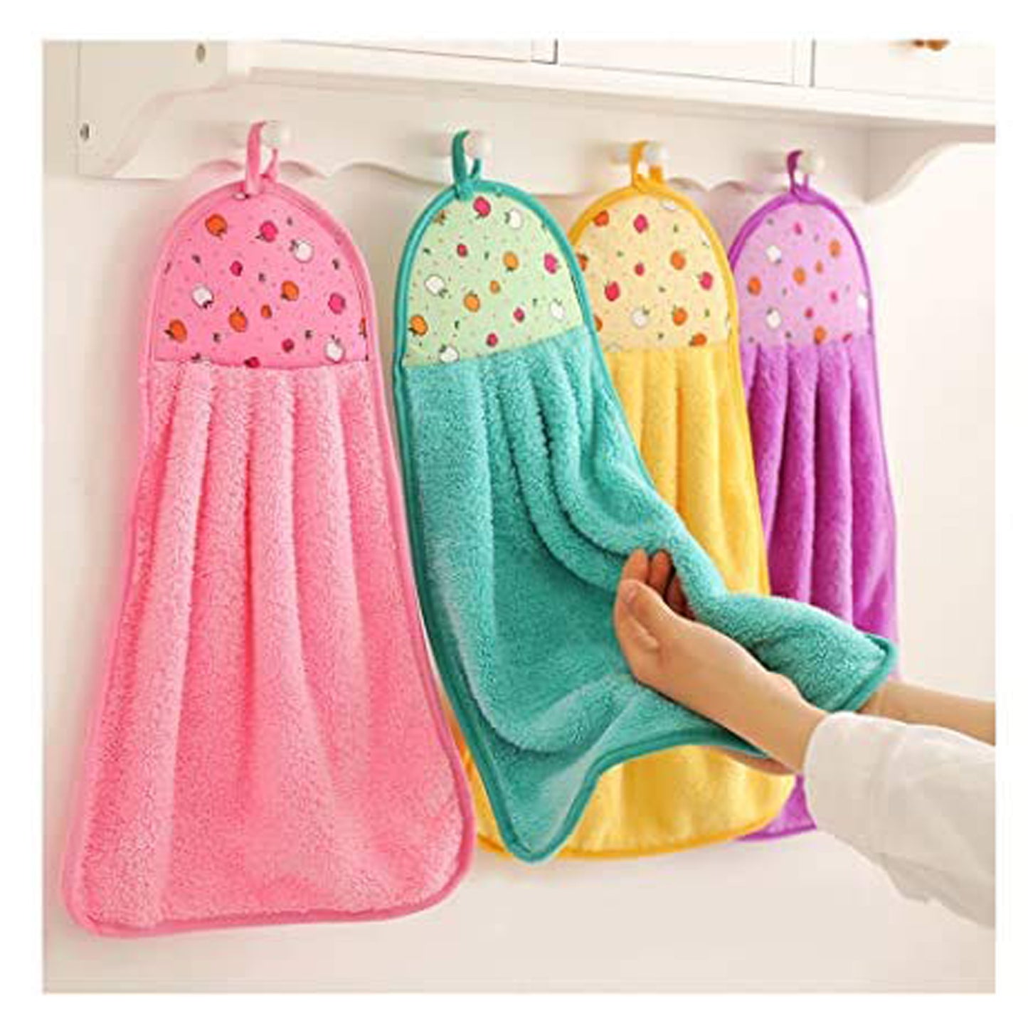 4920 Microfiber Wash Basin Hanging Hand Kitchen Towel Napkin Microfiber Cloth Cartoon Animal Hanging Dishcloths Kitchen Accessories ( 1pc )
