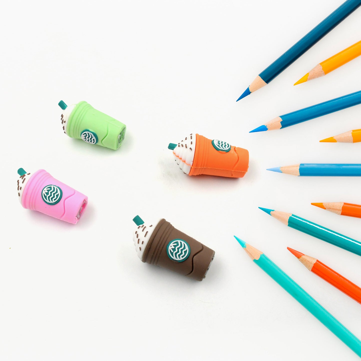 8832 Cute Coffee Or Ice Cream Shape Sharpner Like Rotary Manual Pencil Sharpener For Kids Ice Cream Style Office School Supplies Back To School Gift For Studentskids Educational Stationary Kit Bday Return Gift (24 Pcs Set)