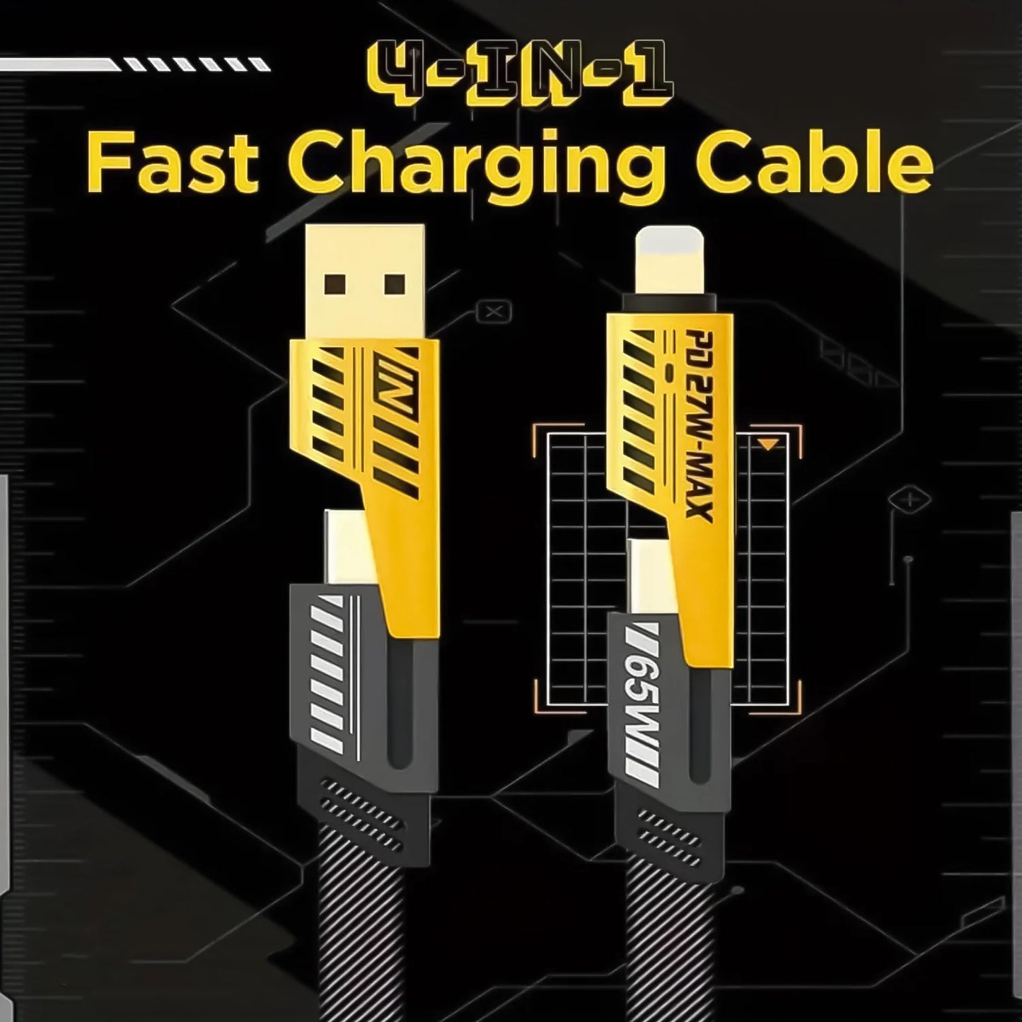 4 In 1 Charging Cable 65w Cable (1 Pc 1 Mtr.)