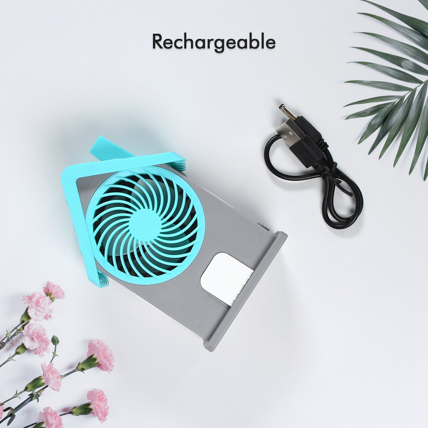 4799 Mini House Fan House Design Rechargeable Portable Personal Desk Fan For Home Office Kids Use (Battery Not Include)